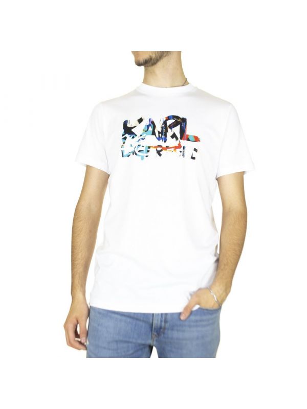 Мъжка тениска с цветно лого KARL