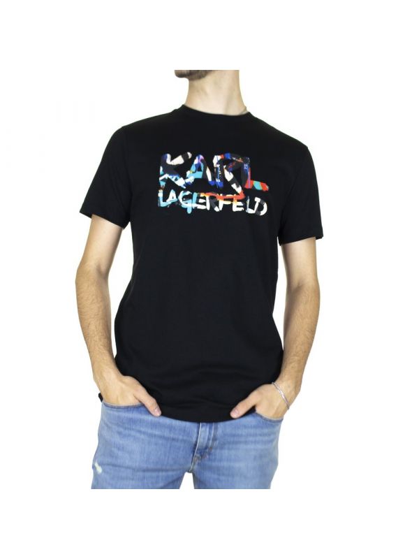 Мъжка тениска с цветно лого KARL