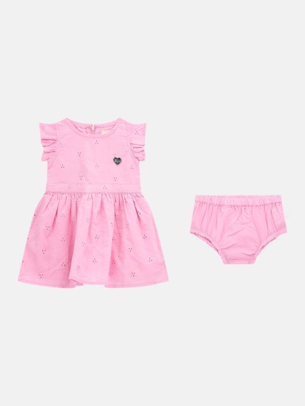 Бебешки комплект Guess за момиче с рокля и гащички