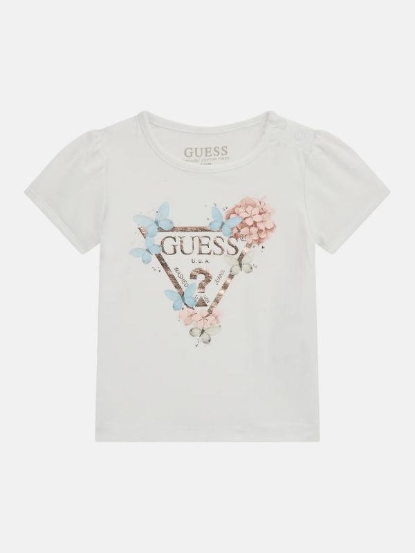 Детска тениска Guess за момиче с  пеперуди и цветя