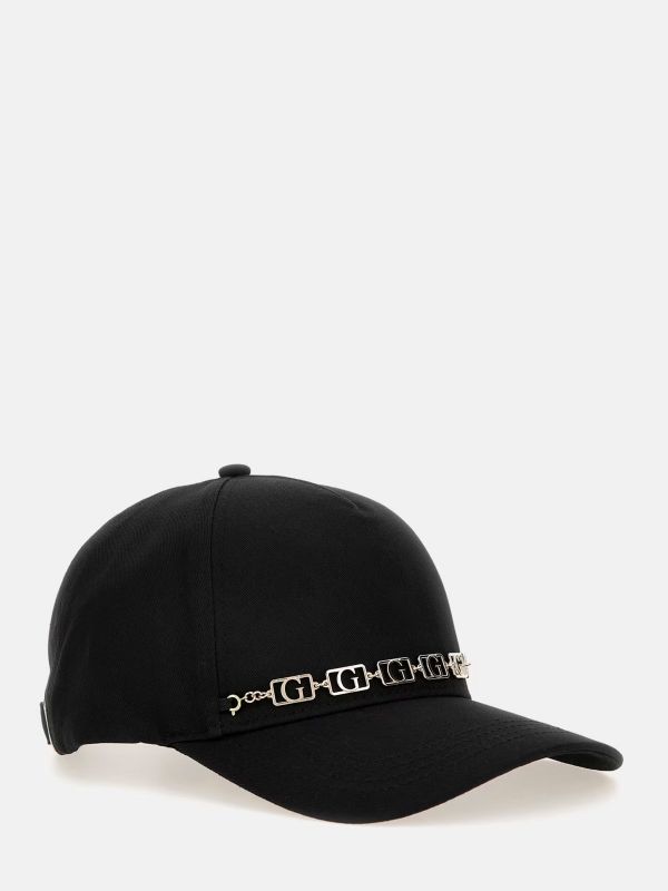 Дамска шапка с козирка Guess с метална верижка