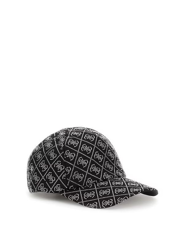 Дамска шапка с козирка Guess с камъни и монограм