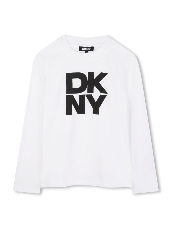 Детска тениска с дълъг ръкав DKNY с лого за момче