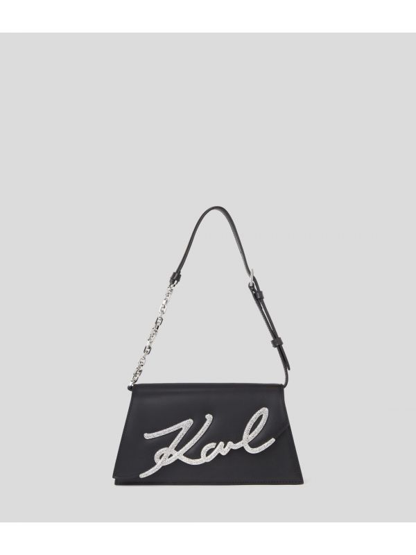 Дамска кросбоди чанта с лого с кристали Karl Lagerfeld