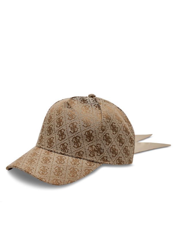 Дамска шапка с 4g лого принт и панделка Guess