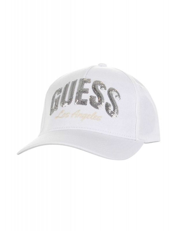 Дамска шапка с козирка Guess с лого и пайети