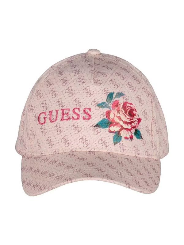 Дамска шапка с козирка и лого принт Guess