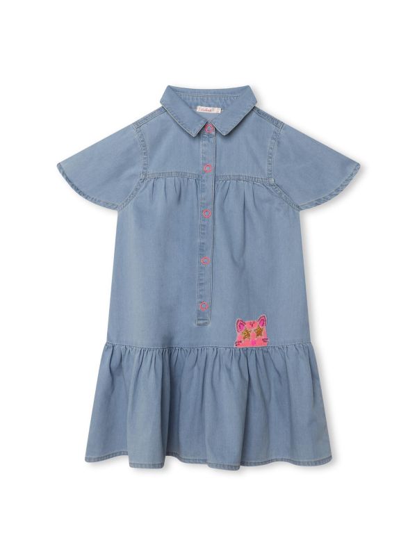 Детска дънкова рокля Billieblush с апликации