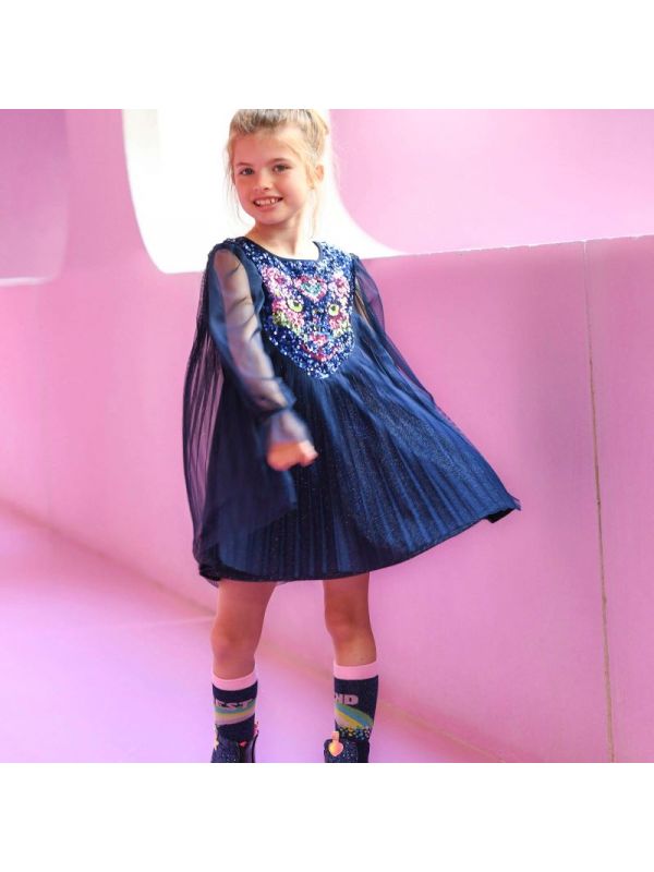 Детска рокля Billieblush от тюл с плисета