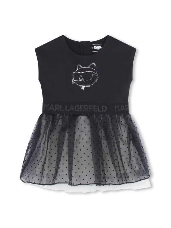 Детска рокла с лого Karl Lagerfeld за момиче