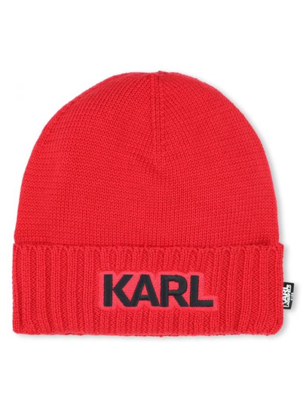 Детска шапка с лого надпис Karl Lagerfeld за момче