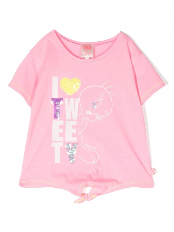 Детска тениска Billieblush с Tweety с апликирани пайети за момиче