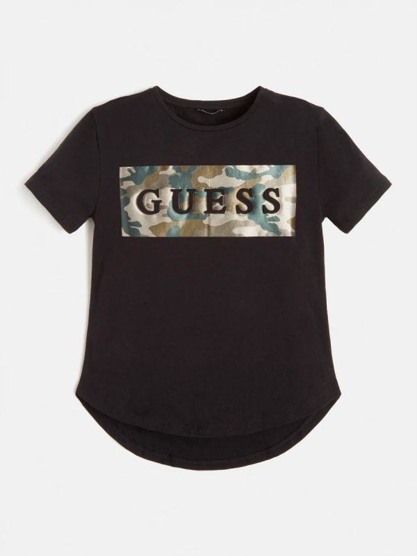 Детска тениска Guess с лого в камуфлажен принт за момиче
