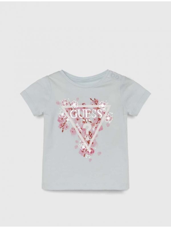 Детска тениска Guess с триъгълно лого за бебе момиче 