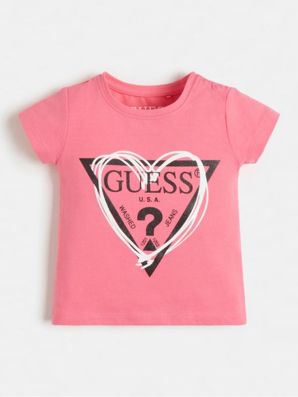 Детска тениска Guess със сърце за момиче