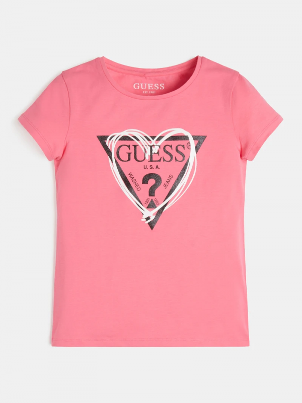 Детска тениска Guess със сърце за момиче