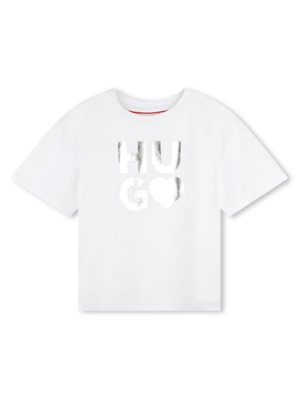 Детска тениска HUGO с лого със сърце за момиче