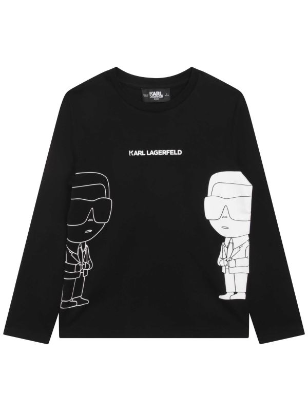 Детска тениска Karl Lagerfeld с дълъг ръкав за момче