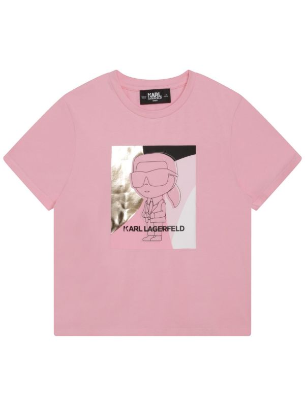 Детска тениска Karl Lagerfeld с лого щампа за момиче