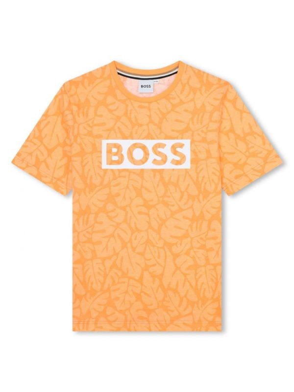 Детскa тениска принт за момче от Boss с лого