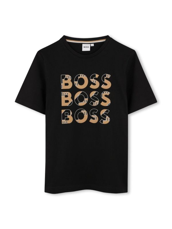 Детска тениска с лого надпис Boss за момче