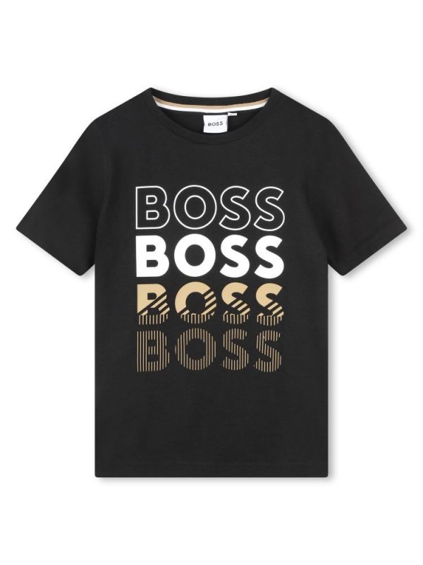 Детска тениска с лого надписи Boss за момче