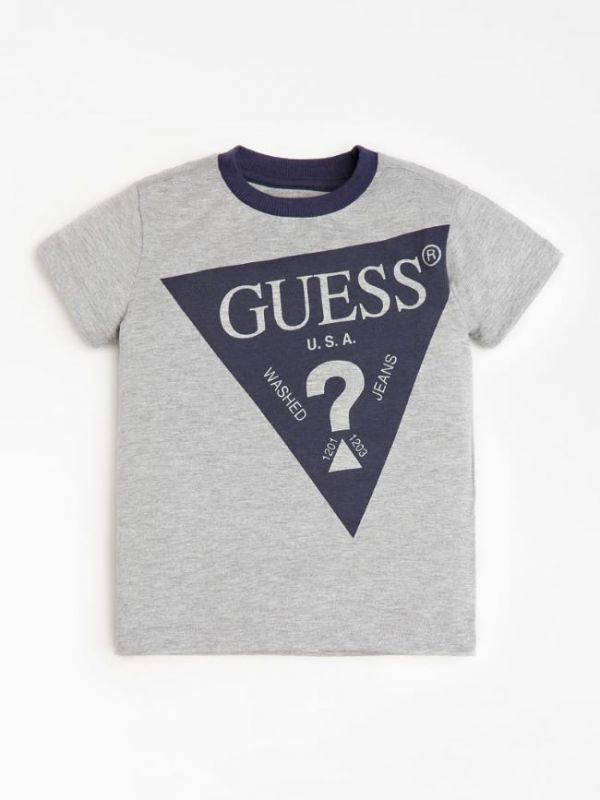 Детска тениска с триъгълно лого Guess
