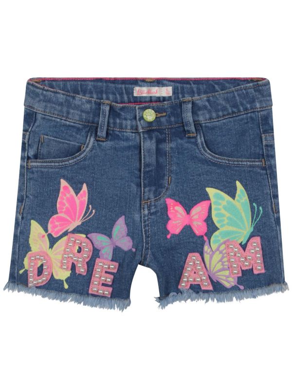 Детски къси дънкови панталонки Billieblush с пеперудки за момиче