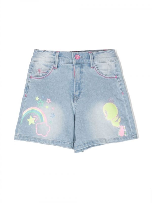 Детски къси дънкови панталонки Billieblush със звездички за момиче