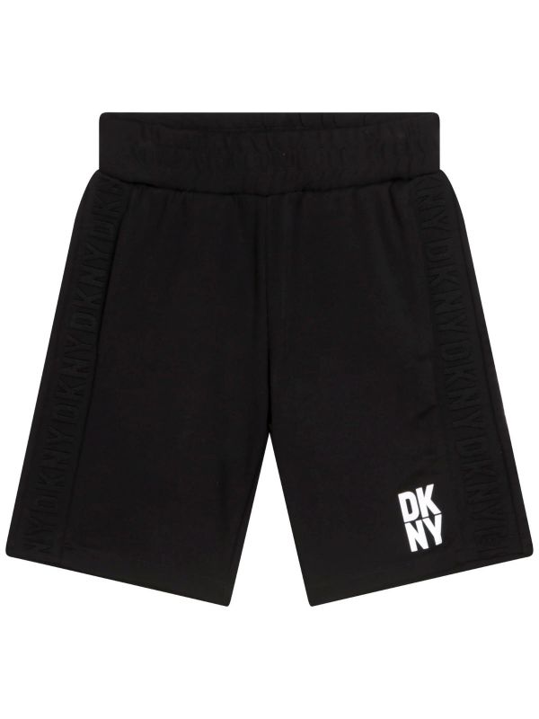 Детски къси панталони DKNY с жакардов лого кант за момче