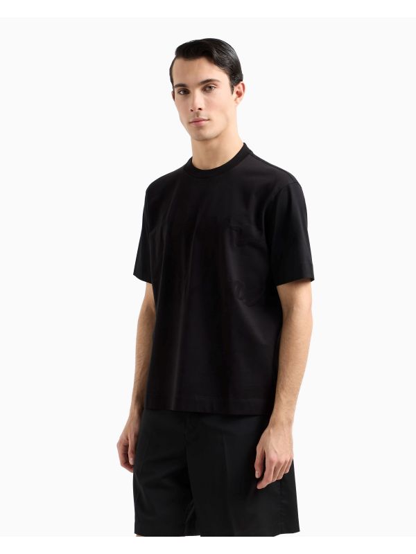 Мъжка тениска Emporio Armani с жакардово лого
