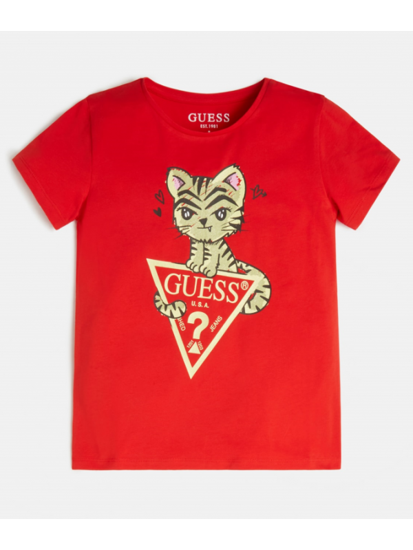 Детска тениска с котенце за момиче