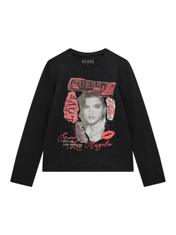 Детска тениска GUESS с дълъг ръкав за момиче