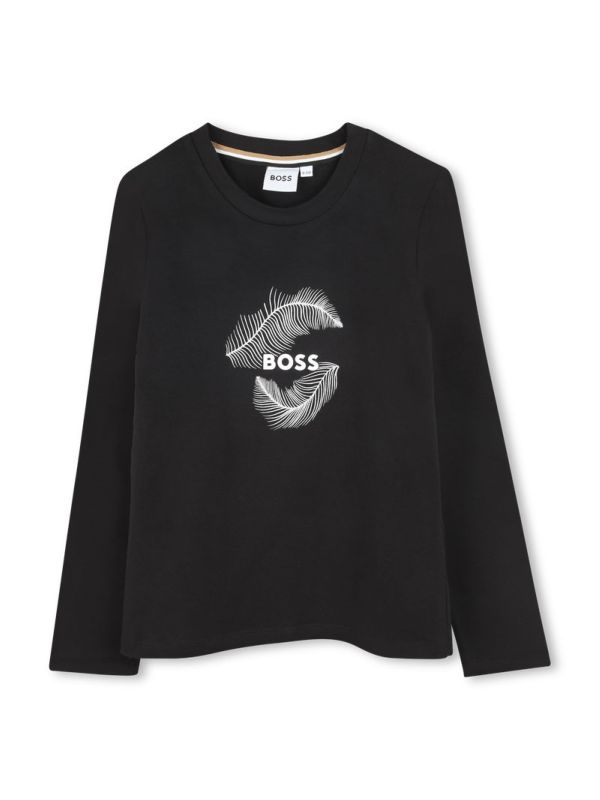 Детска тениска с дълъг ръкав Boss за момче