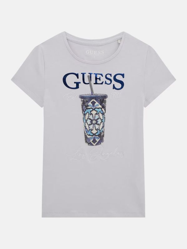Детска тениска Guess с пайети за момиче