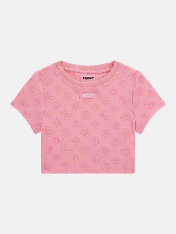 Детска тениска Guess с релефно 4G лого за момиче