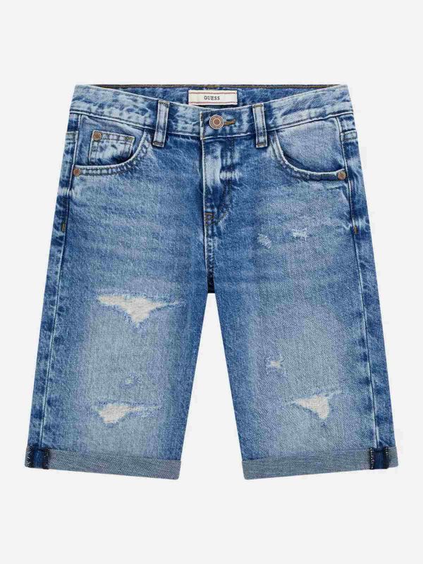 Детски дънкови къси панталони Guess за момче