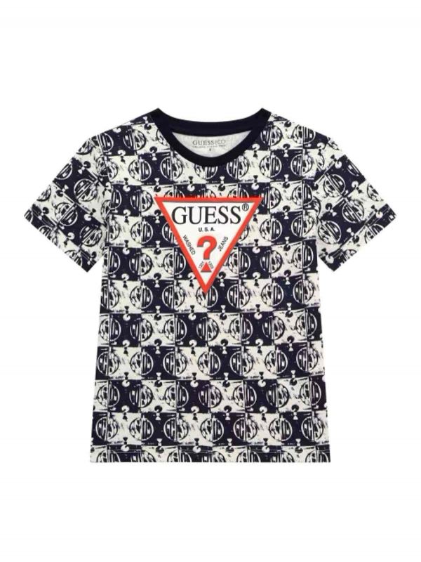 Детска тениска Guess с триъгълно лого за момче