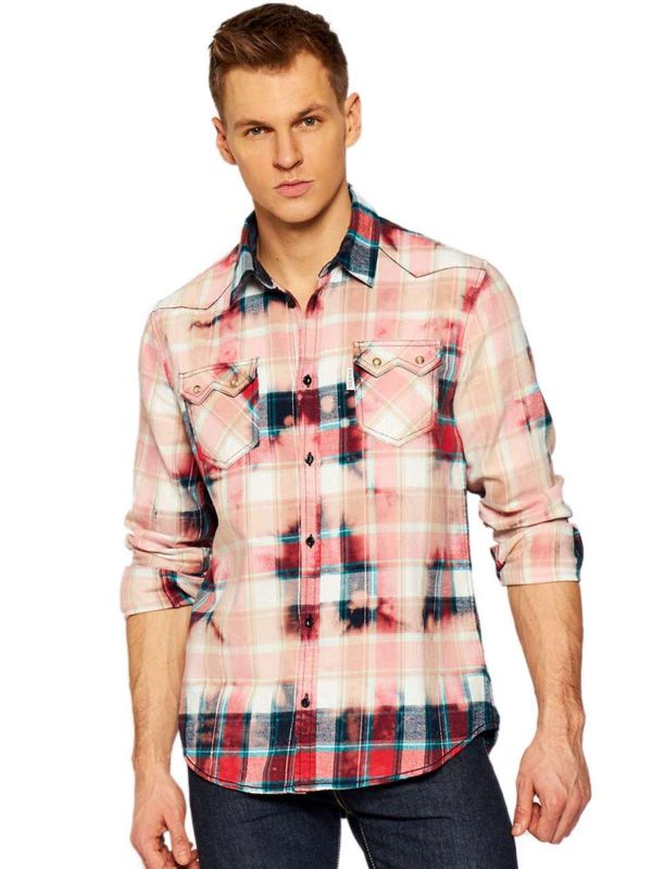 Мъжка риза Guess с каре десен