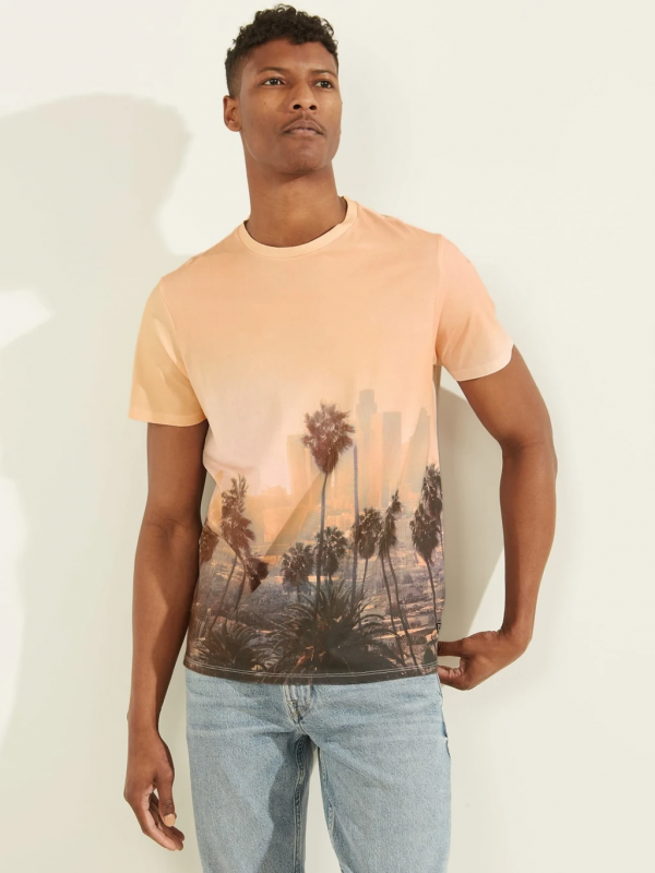Мъжка тениска SUNSET с цялостен фото принт