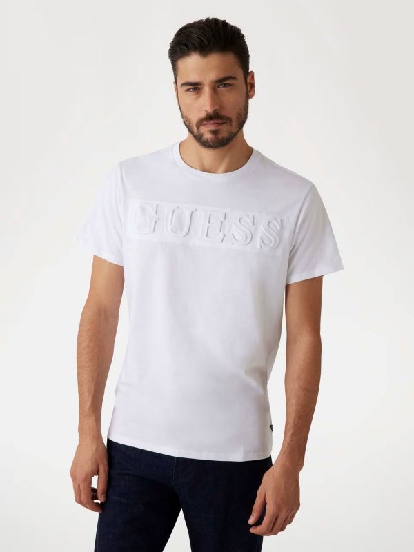 Мъжка тениска Guess с релефно лого