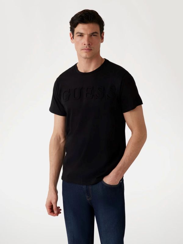 Мъжка тениска Guess с релефно лого