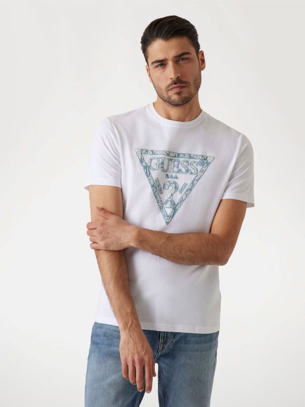 Мъжка тениска Guess с триъгълно лого