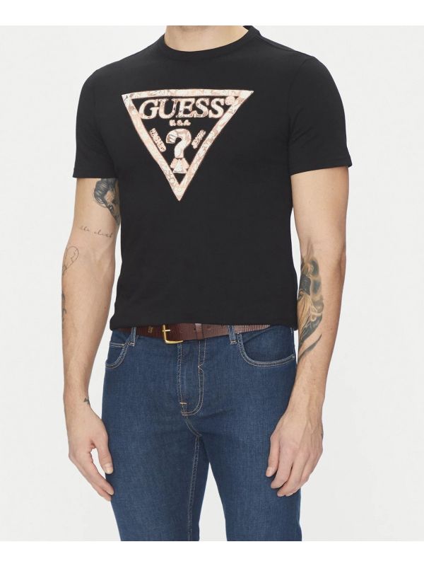Мъжка тениска Guess с триъгълно лого