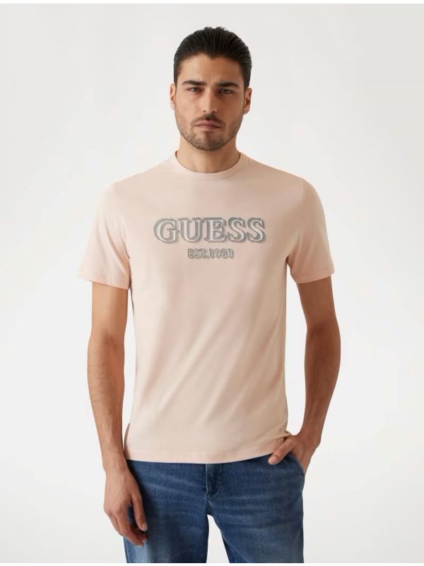 Мъжка тениска Guess с релефно лого