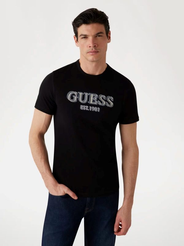 Мъжка тениска Guess с надпис EST. 1981