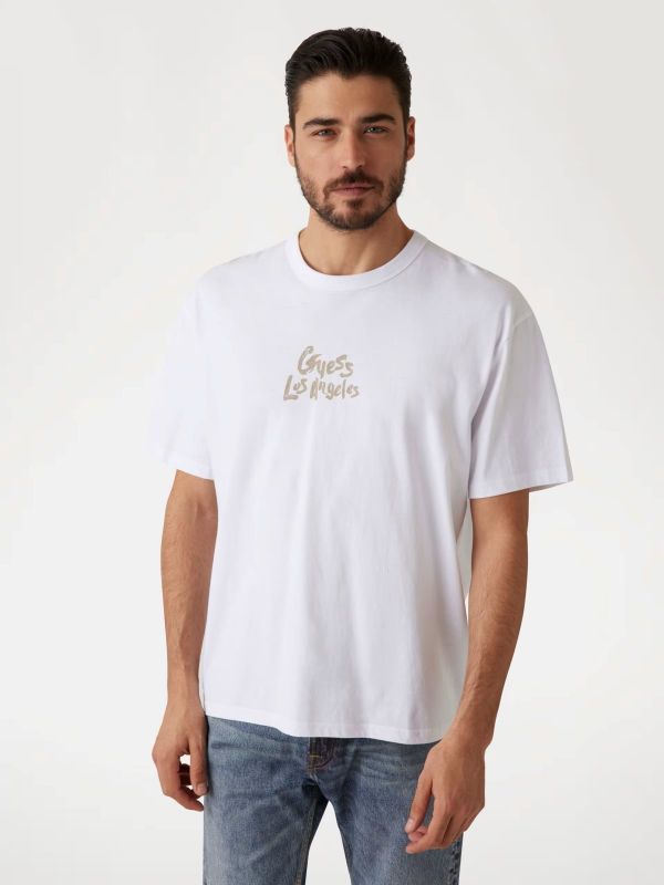 Мъжка тениска Guess Los Angeles с принт на гърба