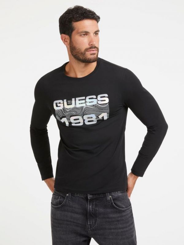 Мъжка тениска Guess с лого щампа