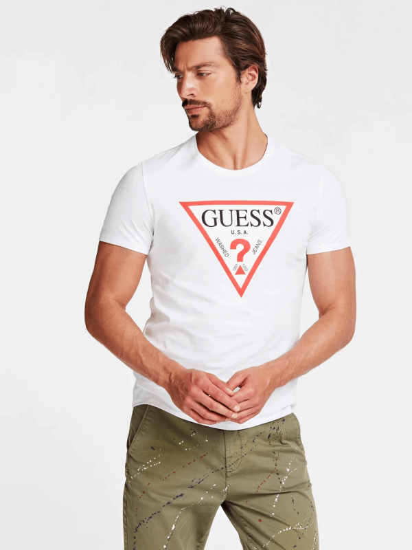 Мъжка тениска Guess с триъгълно лого