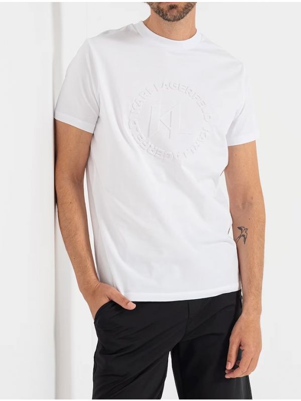 Мъжка тениска Karl Lagerfeld с релефен лого надпис